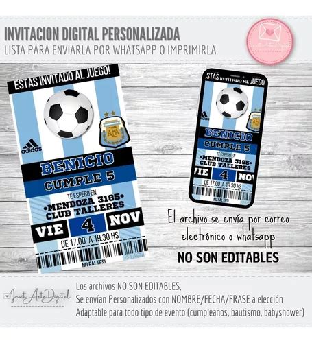 Invitaci N Digital Personalizada Mundial Futbol Argentina