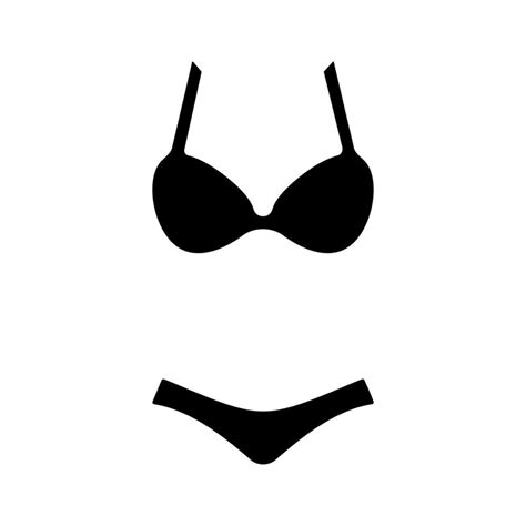 Swimsuit Icon Swimwear Symbol Bikini Illustration Woman Underwear Sign Bra And Pants Set