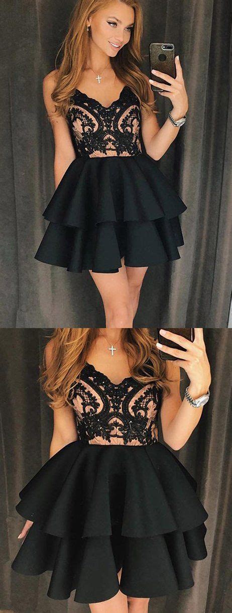 Elegant Spaghetti Straps With Lace Applique Homecoming Dress M506 Hoco Dresses Prom Dresses