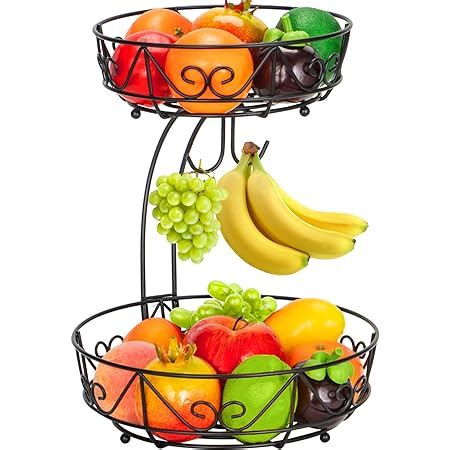 Mutool Fruit Basket Fruit Rack Tier Fruit Bowl With Banana Hanger