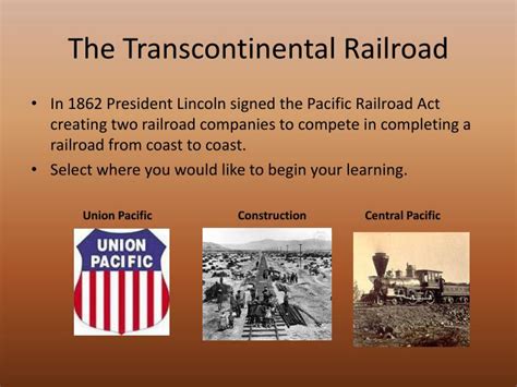 Ppt Transcontinental Railroad Powerpoint Presentation Id5232957