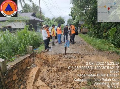 Banjir Dan Longsor Di Limapuluh Kota 515 KK Terdampak Sejumlah Jalan