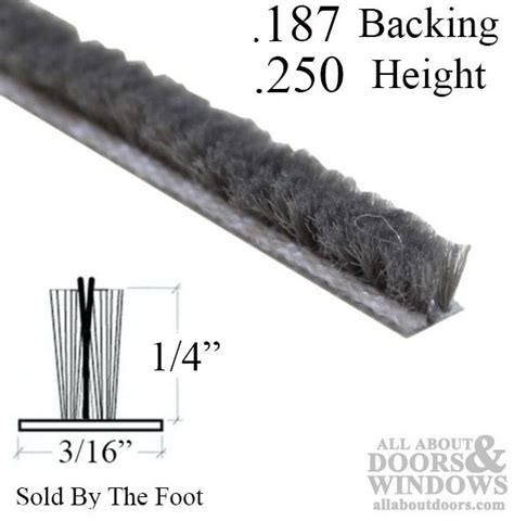 Fuzzy Weatherstrip 187 T Backing X 250 Pile With Fin Seal