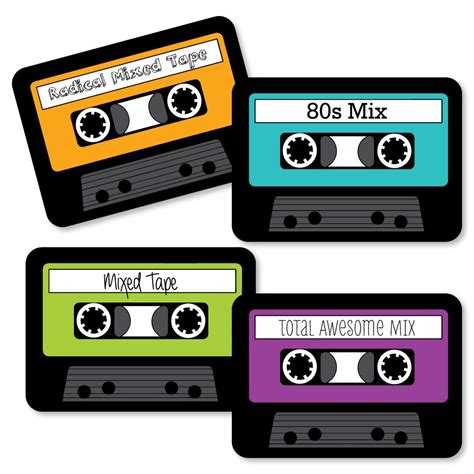 80s Retro Paper Cassette Tape Diy Totally 1980s Party Essentials