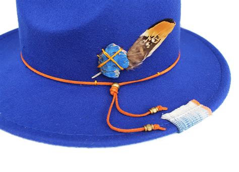 Royal Blue Fedora Hat Wide Brim Fedora Hat Felt Hat Jasper Etsy