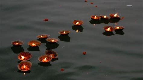 Diya Offerings Floating On River Ganges Haridwar With Images