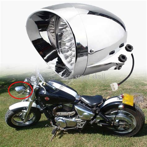 7 Led Retro Motorcycle Bullet Chrome Headlight Light For Harley Bobber Custom Ebay