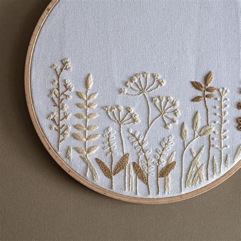 Wildflowers Meadow Embroidery Pattern Video Tutorial Beginner