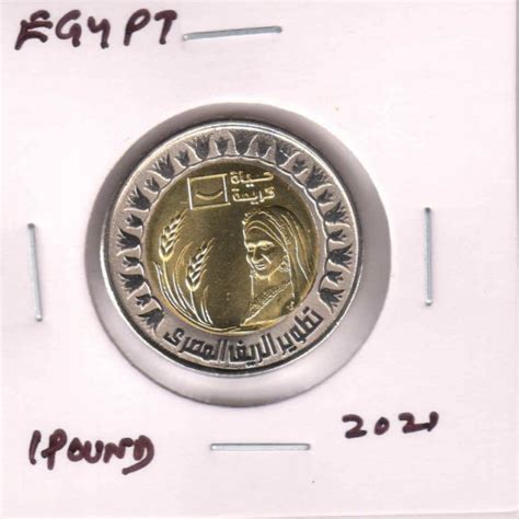 Egypt 1 pound 2021 unc bimetal coin E4 - KB Coins & Currencies