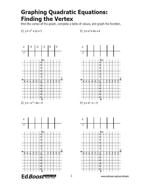 Precalculus Parabola Worksheet