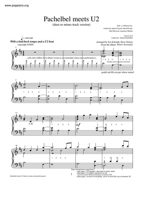 Jon Schmidt Pachelbel Meets U2 Sheet Music Pdf Free Score Download ★