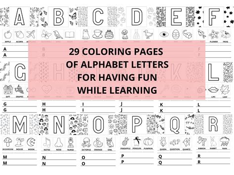 Alphabet Coloring Pages Abc Coloring Alphabet For Children Printable