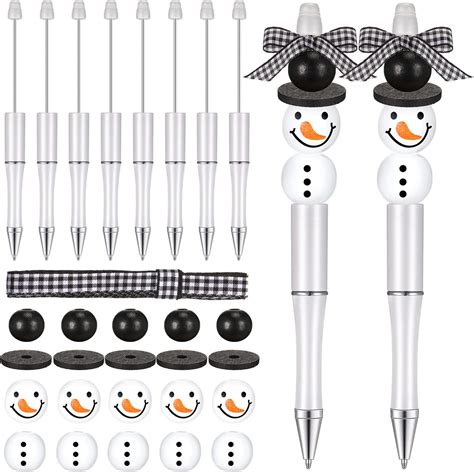 Amazon Beadable Pens Bulk Winter Bead Pens And Snowmen Wooden