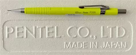 Neon Fluorescent Yellow Pentel P Fg Sharp Mm Mechanical Pencil