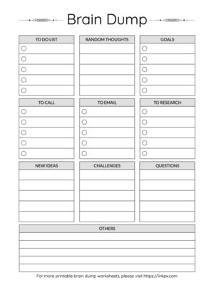 Printable Brain Dump Worksheet Templates For Your Bullet Journal In Pdf