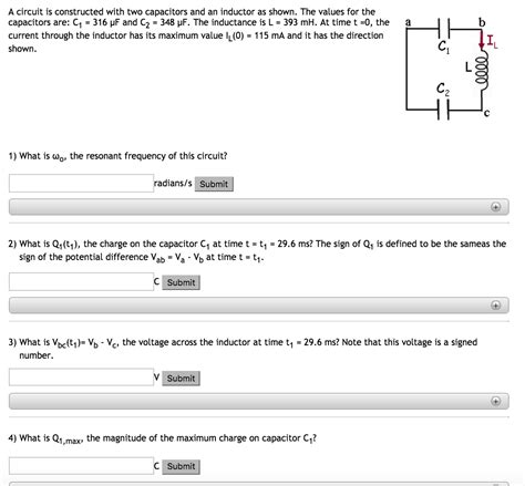 Solved A Circuit Is Constructed With Two Capacitors And An Chegg