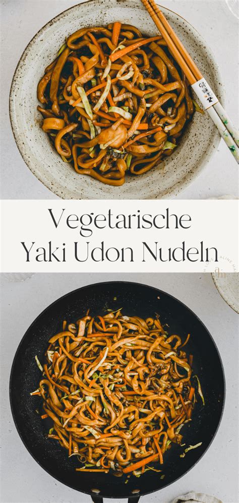 Yaki Udon japanisch gebratene Udon Nudeln mit knackigem Gemüse an