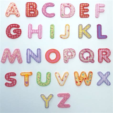 Embroidered Iron On Patchwork Alphabet Letters Custom Name Etsy Uk