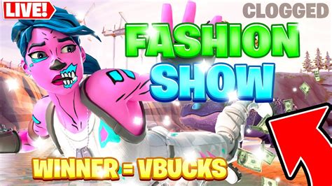 2024 FORTNITE FASHION SHOWS LIVE 1 WIN 1500 VBUCKS HIDE AND