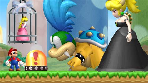 New Super Mario Bros Wii Mega Larry And Bowsette Fight In The First