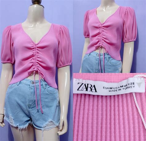 Zara Ruched Top Women S Fashion Tops Blouses On Carousell