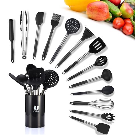 14 Piece Kitchen Utensil Set Silicone And Stainless Steel Kitchen Utensils Home Kitchen Tools