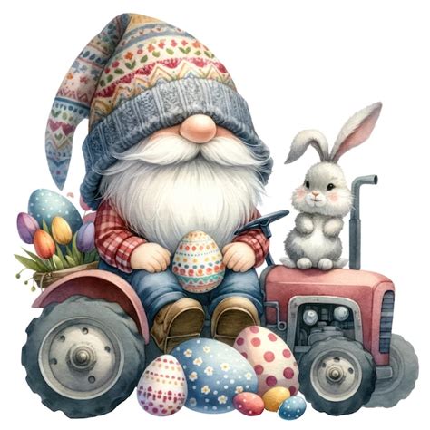 Premium Psd Cute Gnome Easter Day Clipart Illustration