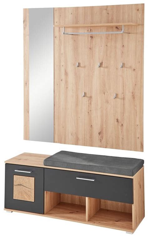 Innostyle Garderobe Set Paneel Bank Und Spiegel FUN Artisan Eiche