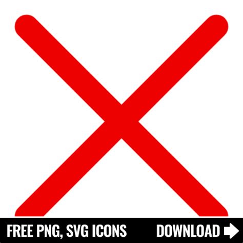 Free Red X SVG, PNG Icon, Symbol. Download Image.