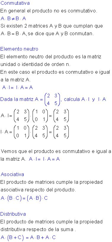 Tipos De Matrices Y Operaciones Con Matrices