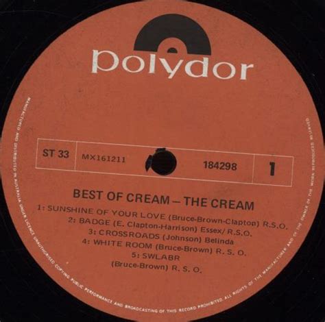 Cream Best Of Cream Australian Vinyl Lp Album Lp Record 670836