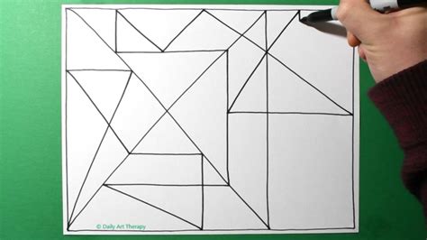 Geometric Shapes One Line Drawing Pattern Abstract Design 60 Daily