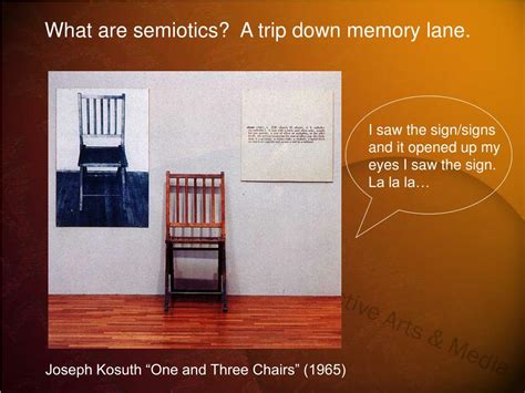 PPT - Joseph Kosuth “One and Three Chairs” (1965) PowerPoint ...