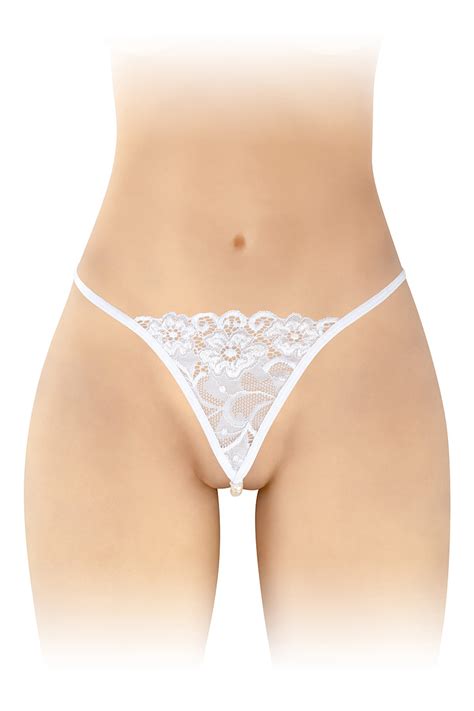 Busyx Femmes Lingerie Sexy Lingerie Coquine String Avec Perles Venusina Blanc