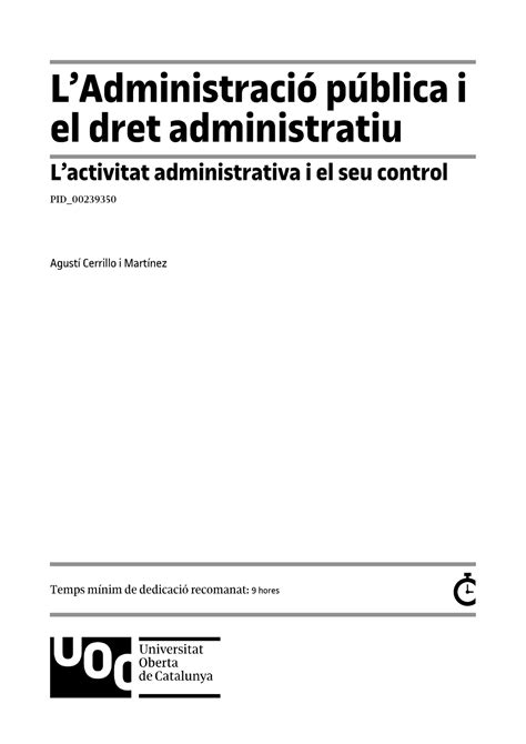 Mod4 L administració Pública i el Dret Administratiu LAdministració