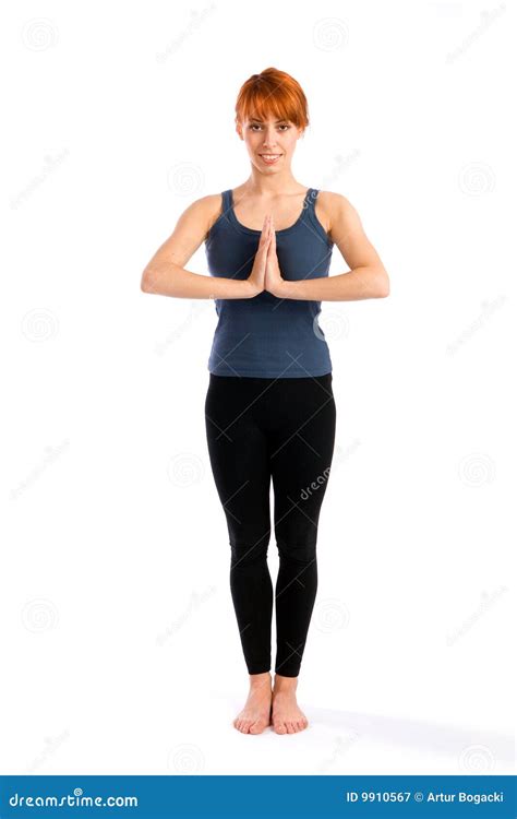 Attractive Woman Standing In Yoga Pose Royalty Free Stock Photography ...