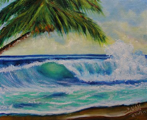 Hawaiian Tropical Wave Art Print Painting 424 Painting By Donald K Hall