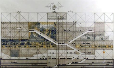 Centre Pompidou Facade Elevation Competition Entry Piano 1971