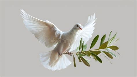 White Dove With An Olive Branch Symbol Of Peace Stock Image Image