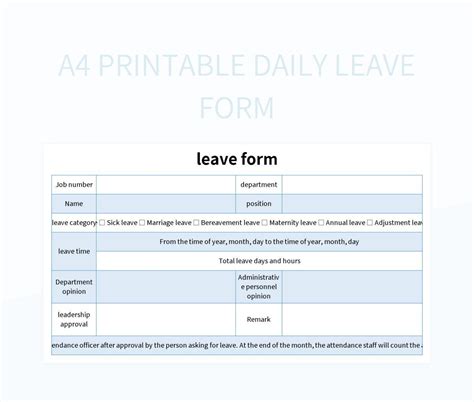 Company Attendance Sheet Enterprise Attendance Sheet A4 Editable And ...