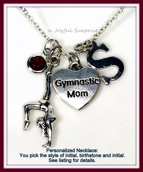 Gymnastic Mom Necklace Personalized Gymnast Jewelry Gift For Etsy