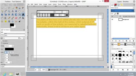 How To Center Align Text In Gimp Youtube