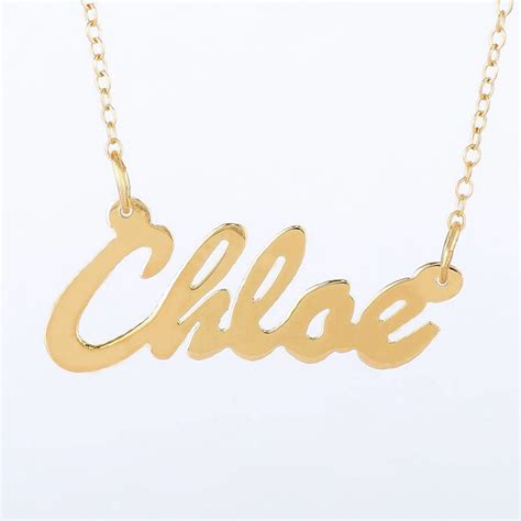 10k Gold Cursive Name Necklace Be Monogrammed