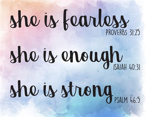 She Is Fearless She Is Enough She Is Strong Printable