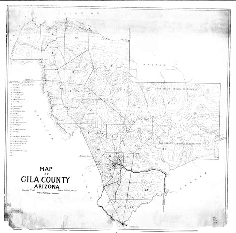 Gila County Map Of Gila County Arizona January 1st 1913 Arizona