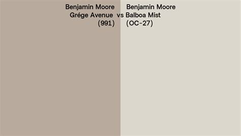 Benjamin Moore Grége Avenue Vs Balboa Mist Side By Side Comparison