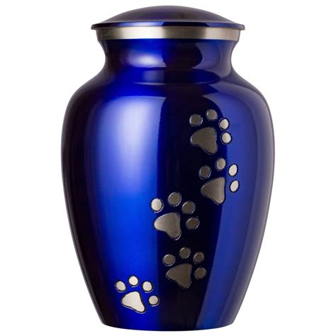 Best Friend Services Ottilie Paws Pet Urn SML Blue Vert Pewter Paws