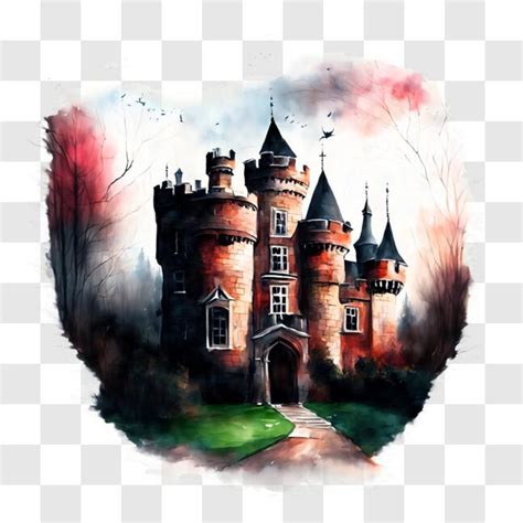 Baixe Pintura Em Aquarela De Um Antigo Castelo Png Creative Fabrica