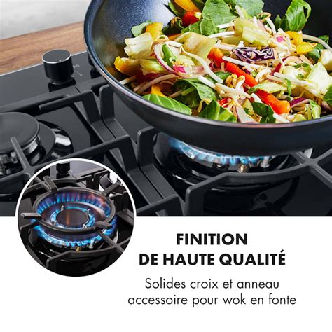 Klarstein Ignito table de cuisson à gaz 5 zones 5 brûleurs Sabaf