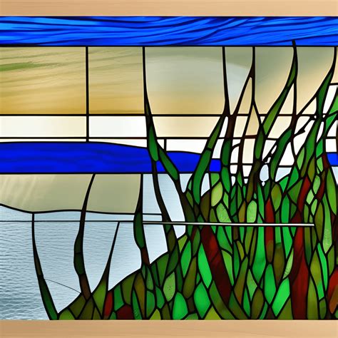 Stained Glass Morning Glories On Ocean Sand Dunes · Creative Fabrica